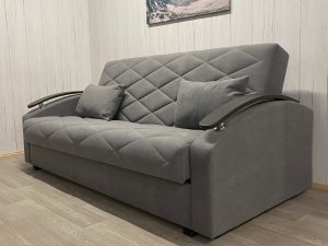 Диван Престиж-16 НПБ+МДФ, велюр Modus 23 серый в Карабаше - karabash.magazin-mebel74.ru | фото