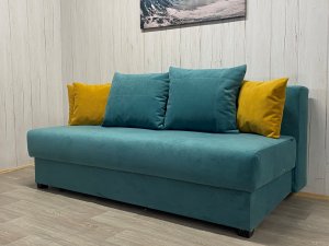 Диван Комфорт-1 НПБ, велюр Luma 18 + подушки Luma 8 в Карабаше - karabash.magazin-mebel74.ru | фото