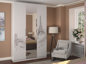 Шкаф трехстворчатый Лео-люкс с фотопечатью Белый в Карабаше - karabash.magazin-mebel74.ru | фото